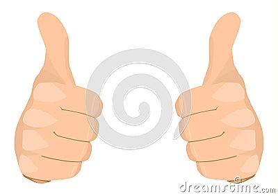 Two Thumbs Up Vector Illustration