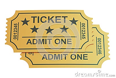 Two tickets, 3D rendering Stock Photo