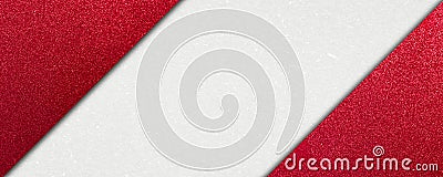 Two tone paper background texture with red and white color, kraft paper horizontal with Unique design of paper, Natural paper Stock Photo