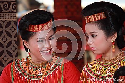 Two Torajan girls Editorial Stock Photo