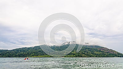 Two tourists are kayaking in the sea at Ko Adang island Stock Photo