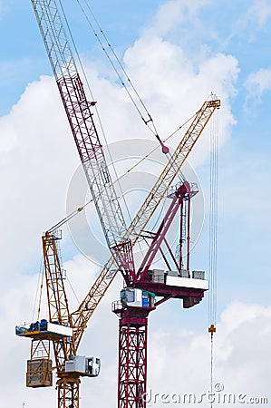 Two Tower Crane Stock Photo