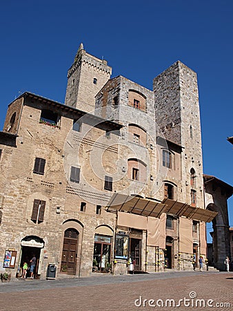 Two towers, San Gimignano, Italy Editorial Stock Photo
