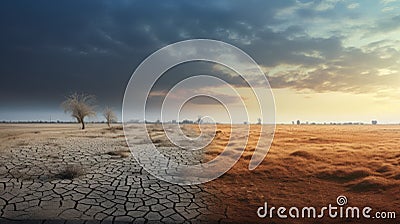 Scenic Landscape Images Depicting Humanity's Struggle And Environmental Awareness Stock Photo