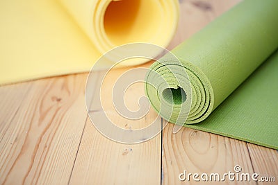 Two twisted mat for fitness Stock Photo