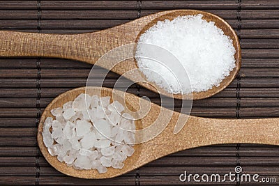 Two types of salt Stock Photo