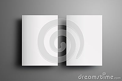 Two universal blank closed A4, A5 brochures with soft realisti Stock Photo