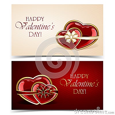 Two Valentines cards Vector Illustration