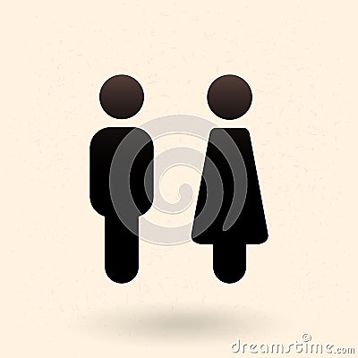 Two Vector Icons. Male and Female Gender Signs. Vector Illustration