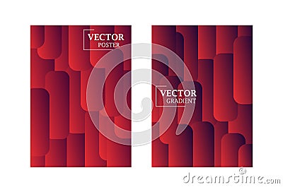 Two vector flyer templates in red color with gradient effect. Vector Illustration