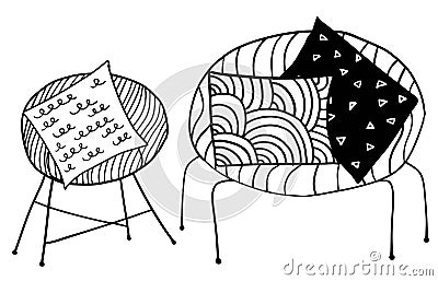 Two vector style armchair illustration Vector Illustration