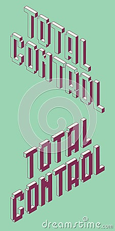 Isometric Total control titles. Vector Illustration