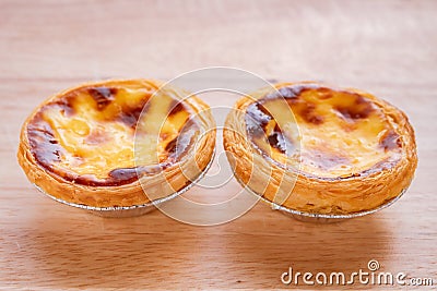 two fresh portuguese egg tart Stock Photo