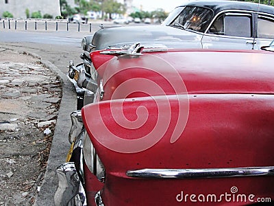 Two 1950s Vintage Cars Parked Editorial Stock Photo