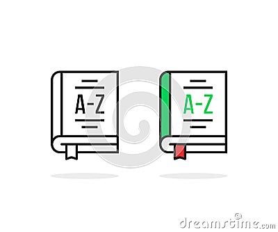 two vocabulary icon like thin line books Vector Illustration