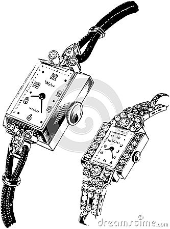 Two Watches Vector Illustration