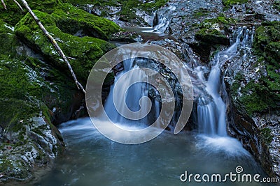 Two Waterfalls at Zeleni vir Stock Photo
