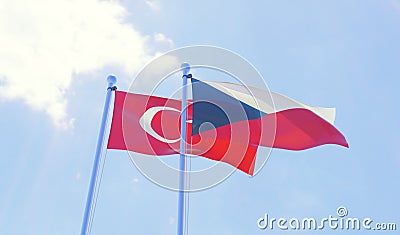 Two waving flags Stock Photo