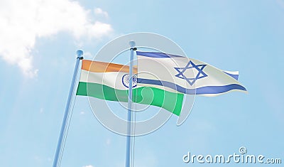 Two waving flags Stock Photo