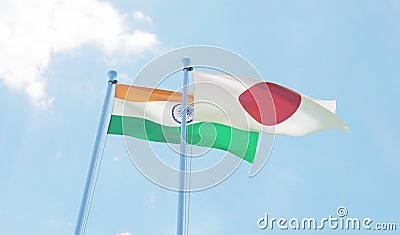 Two waving flags Stock Photo