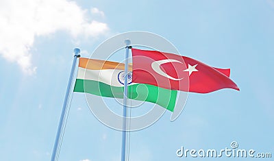 Two waving flags Stock Photo