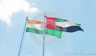 Two waving flags Stock Photo