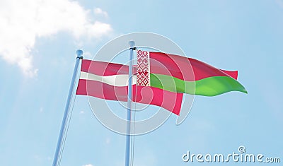 Two waving flags Stock Photo