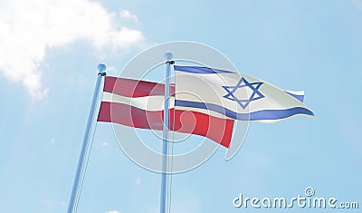 Two waving flags Stock Photo