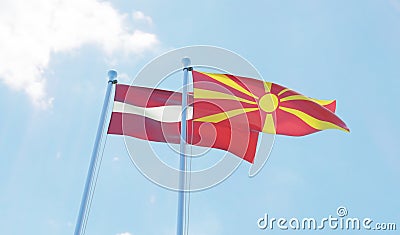 Two waving flags Stock Photo