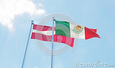 Two waving flags Stock Photo