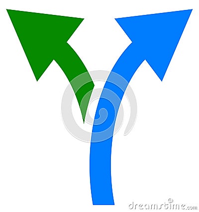 Two way arrow symbol, arrow icon. Curved arrows left and right Vector Illustration