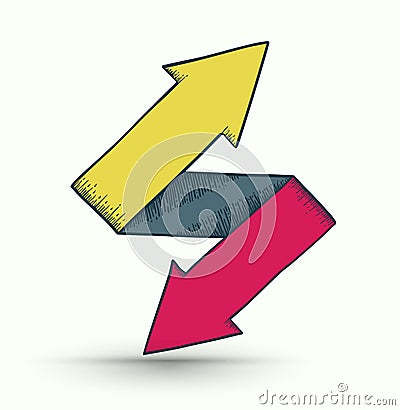 Two way arrows up and down Vector Illustration