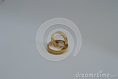 Two Wedding Alliances. Studio Photography. Weddings, Links, Marriage. Stock Photo