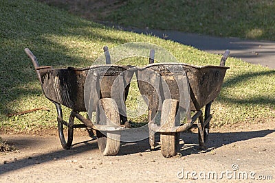 Two Wheel Barrows Stock Photo