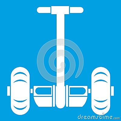 Two wheeled battery powered vehicle icon white Vector Illustration