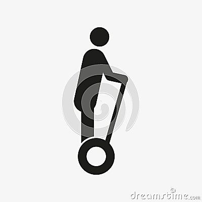 Two wheeled self personal transporter vector icon Vector Illustration