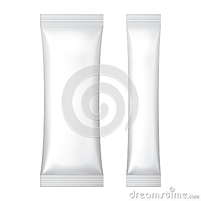 Two White Blank Foil Packaging Vector Illustration
