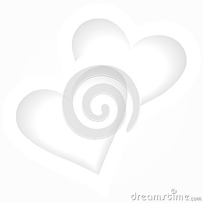 Two white hearts, romantic background Stock Photo