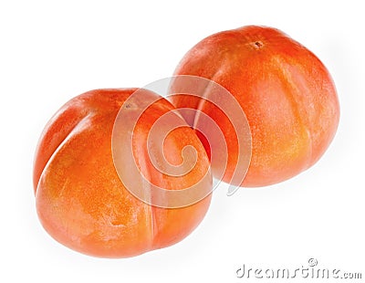 Two whole ripe persimmon fruits Stock Photo