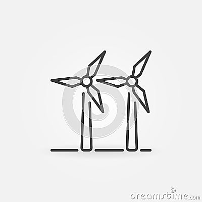 Two wind turbines icon Vector Illustration