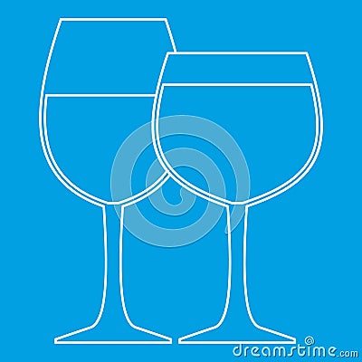 Two wine glasses icon, outline style Vector Illustration