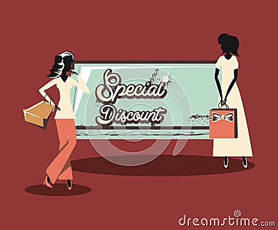 Retro shopping style Vector Illustration