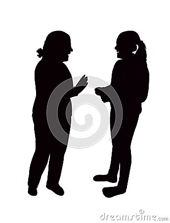 Two women making chat, sitting body silhouette vector Vector Illustration