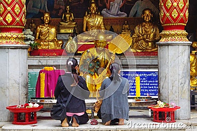 Two - women - prayers - Thailand; Editorial Stock Photo