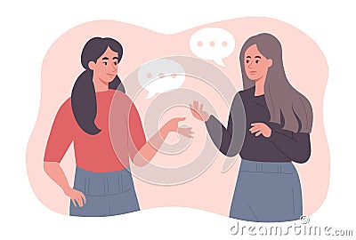 Two women talking to each other concept Vector Illustration