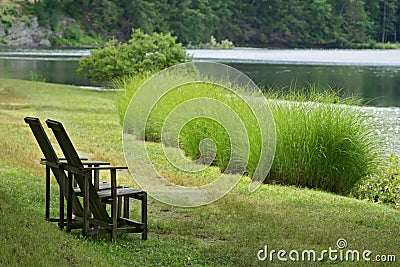 Two Wooden Chairs Stock Photo