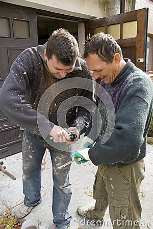 Two workers Stock Photo