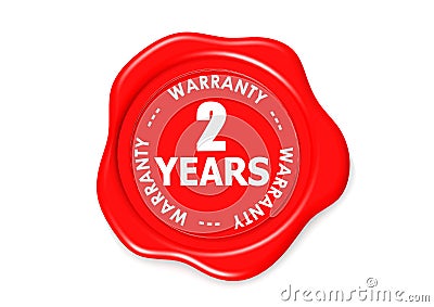 Two years warranty seal Stock Photo