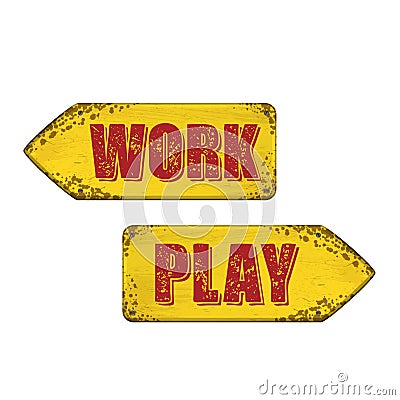 Work and play arrow boars Vector Illustration