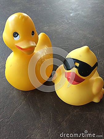 Two yellow Rubber Duckies Editorial Stock Photo